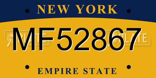 MF52867 New York License Plate