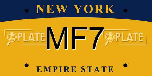 MF7 New York License Plate