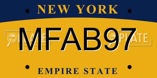 MFAB97 New York License Plate