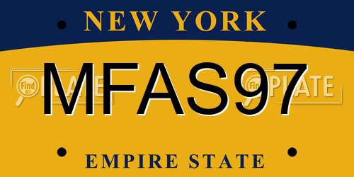 MFAS97 New York License Plate