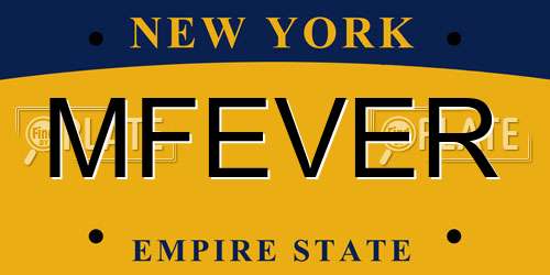MFEVER New York License Plate