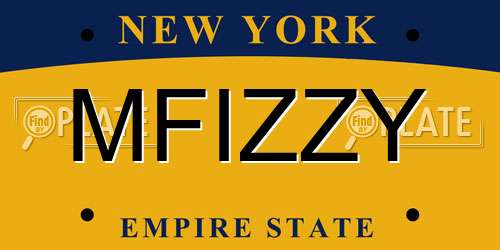 MFIZZY New York License Plate