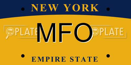 MFO New York License Plate