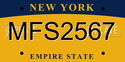 MFS2567 New York License Plate