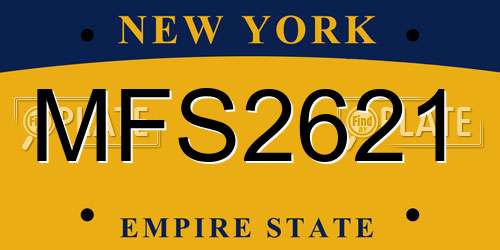 MFS2621 New York License Plate