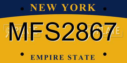 MFS2867 New York License Plate