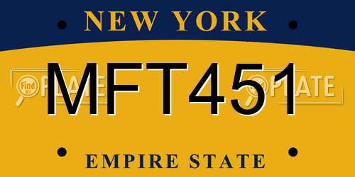 MFT451 New York License Plate