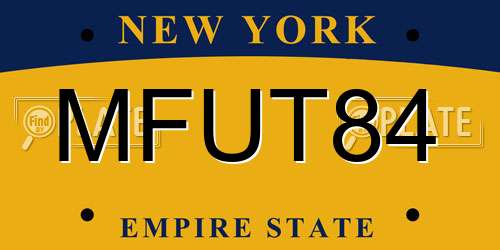 MFUT84 New York License Plate