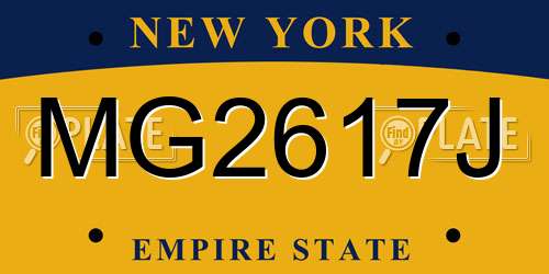 MG2617J New York License Plate
