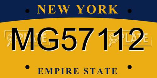 MG57112 New York License Plate