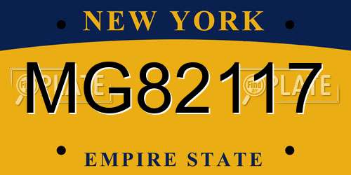 MG82117 New York License Plate