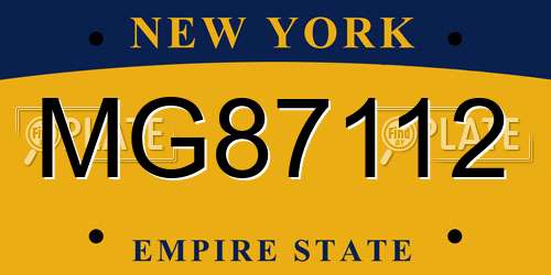 MG87112 New York License Plate
