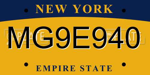 MG9E940 New York License Plate