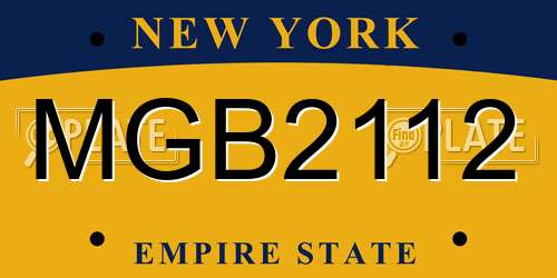 MGB2112 New York License Plate