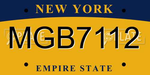 MGB7112 New York License Plate