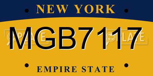 MGB7117 New York License Plate