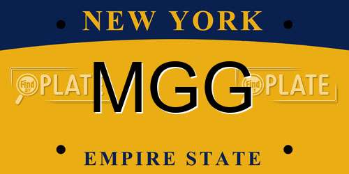 MGG New York License Plate