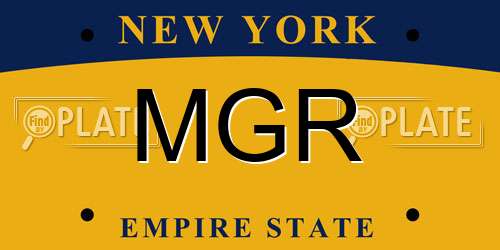 MGR New York License Plate