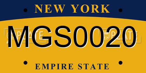 MGS0020 New York License Plate