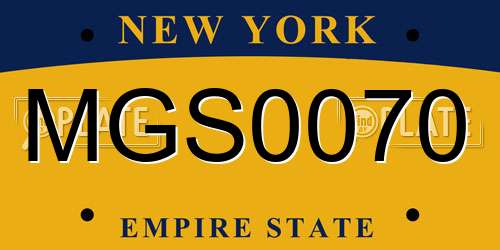 MGS0070 New York License Plate