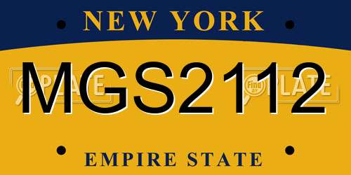 MGS2112 New York License Plate