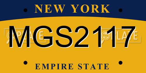 MGS2117 New York License Plate