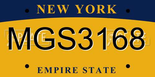 MGS3168 New York License Plate
