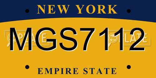 MGS7112 New York License Plate