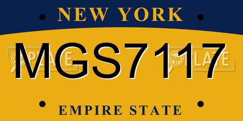 MGS7117 New York License Plate