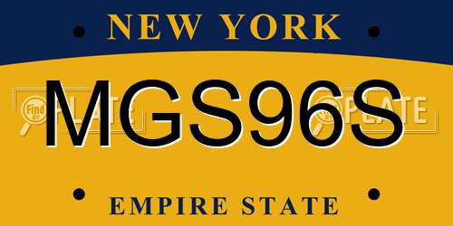 MGS96S New York License Plate