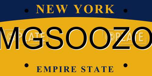 MGSOOZO New York License Plate