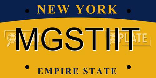 MGSTIIT New York License Plate