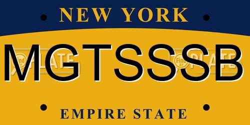 MGTSSSB New York License Plate