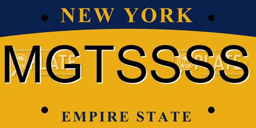 MGTSSSS New York License Plate