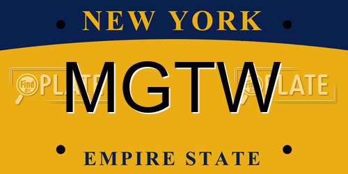 MGTW New York License Plate