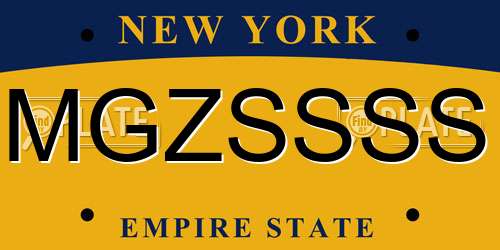 MGZSSSS New York License Plate