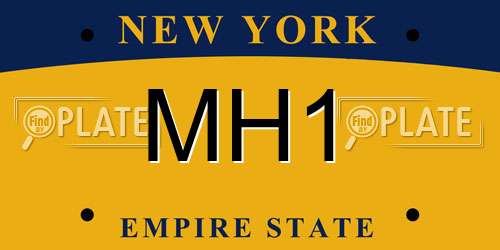 MH1 New York License Plate
