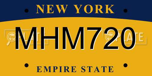 MHM720 New York License Plate