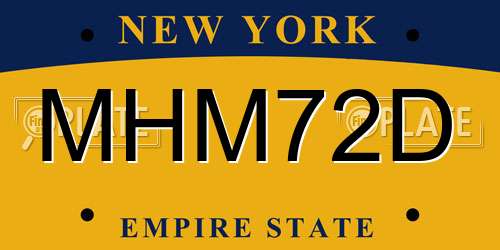 MHM72D New York License Plate