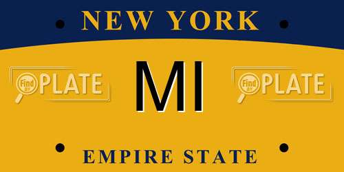 MI New York License Plate