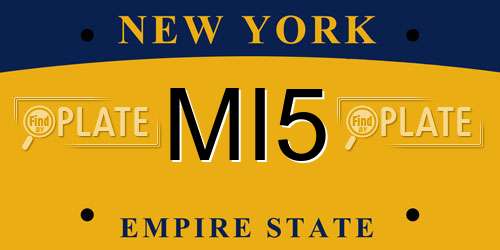 MI5 New York License Plate
