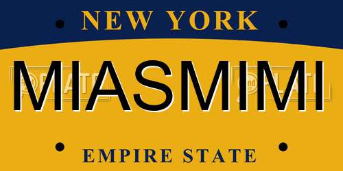 MIASMIMI New York License Plate