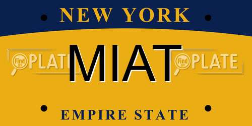 MIAT New York License Plate