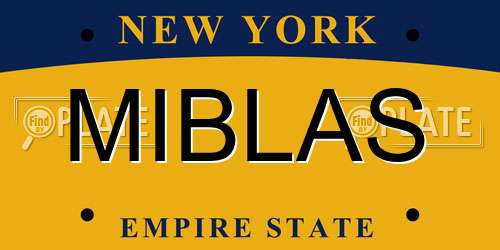 MIBLAS New York License Plate
