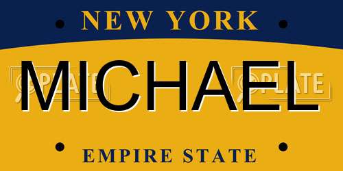 MICHAEL New York License Plate