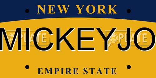 MICKEYJO New York License Plate