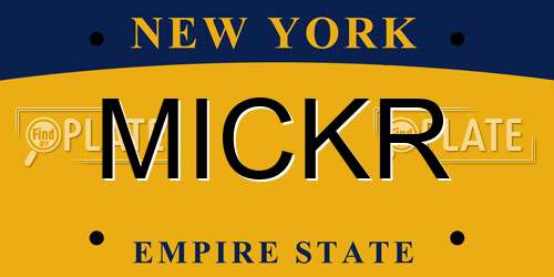 MICKR New York License Plate