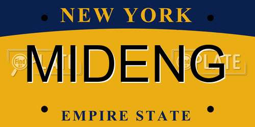 MIDENG New York License Plate