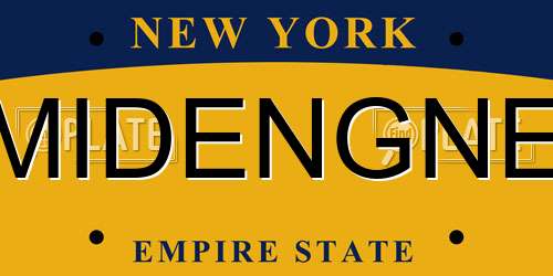 MIDENGNE New York License Plate