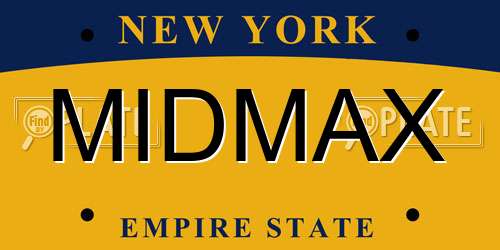 MIDMAX New York License Plate